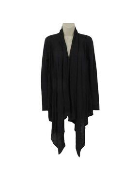 Lululemon Women One Size OSFM Dark Gray Black Ribbed Open Front Cardigan Sweater